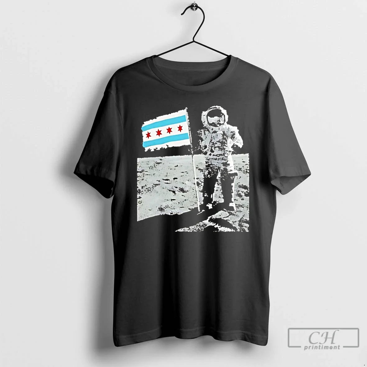 Premium Chicago First Moon Landing Space - Adult & Kids T-Shirts, Sweatshirts & Hoodies apparel design preview 1