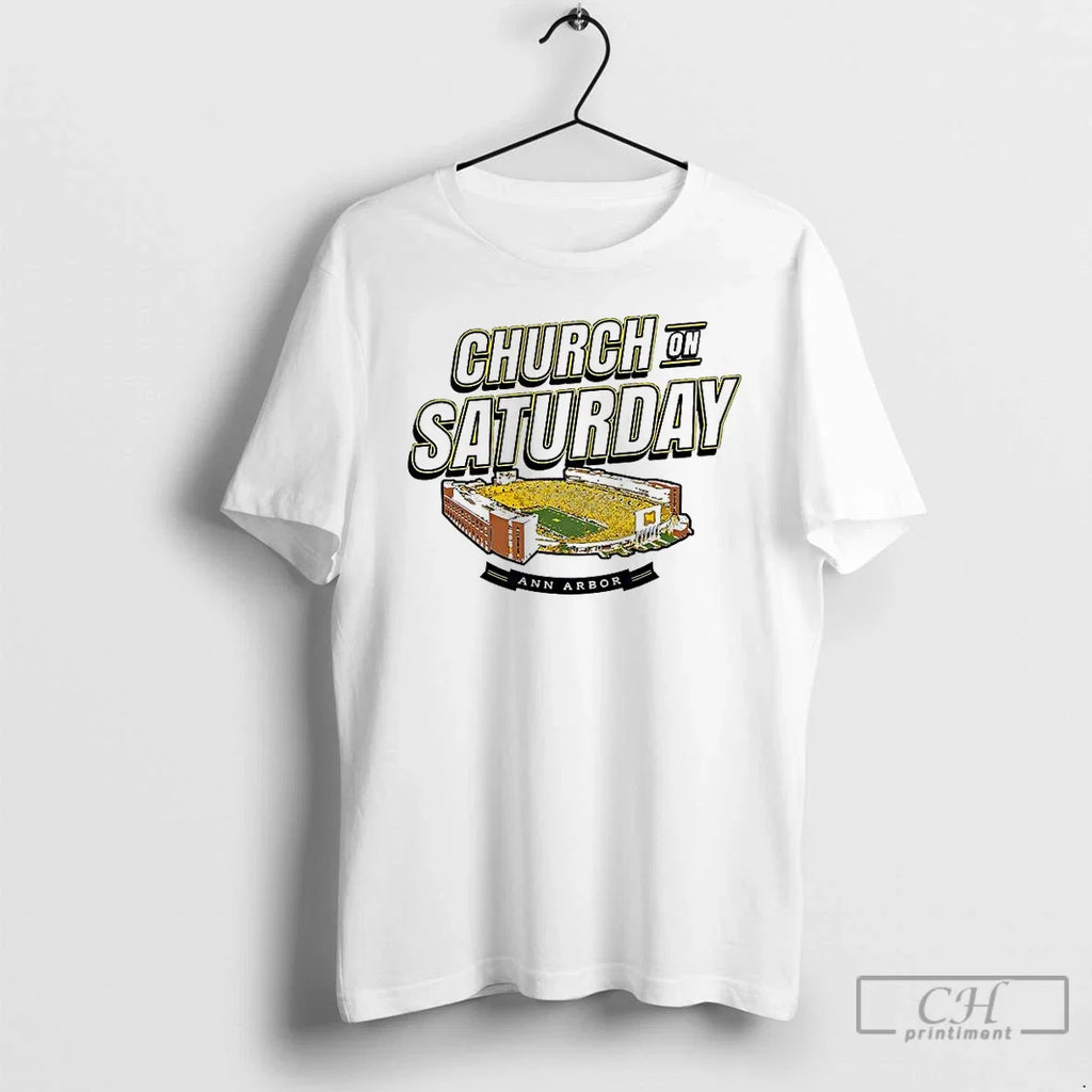 Premium Church On Saturday Michigan Wolverines - Adult & Kids T-Shirts, Sweatshirts & Hoodies apparel design preview 1