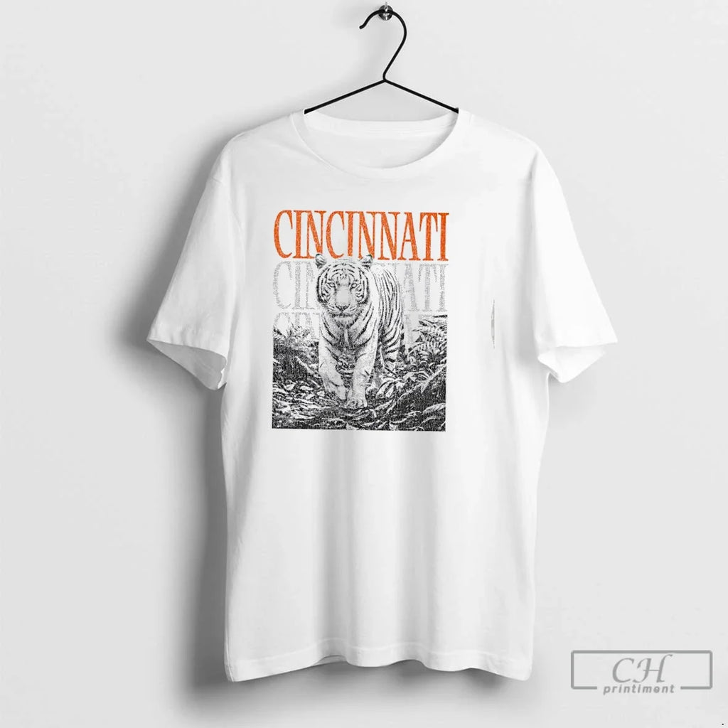 Premium Cincinnati Cyclones Jungle Vibes White Tiger - Adult & Kids T-Shirts, Sweatshirts & Hoodies apparel design preview 1