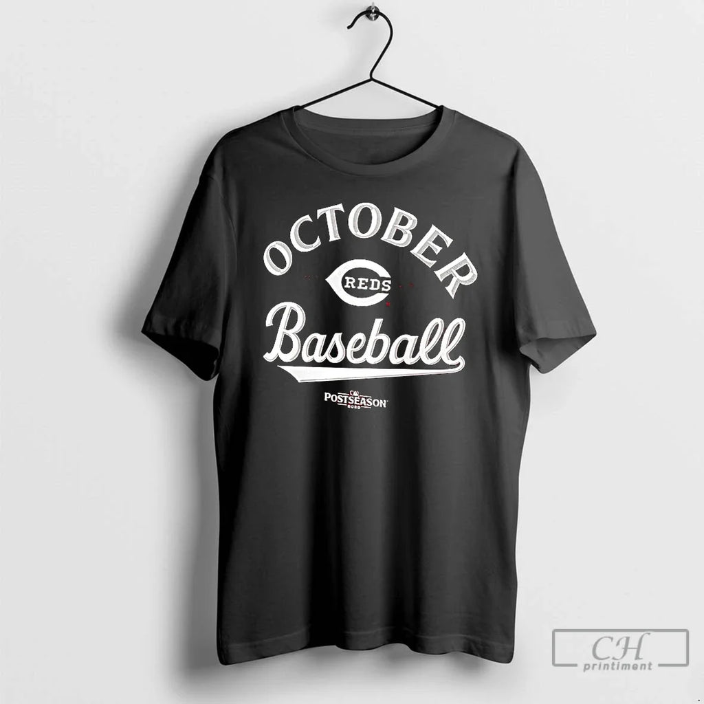 Premium Cincinnati Reds Baseball Red October - Adult & Kids T-Shirts, Sweatshirts & Hoodies apparel design preview 1