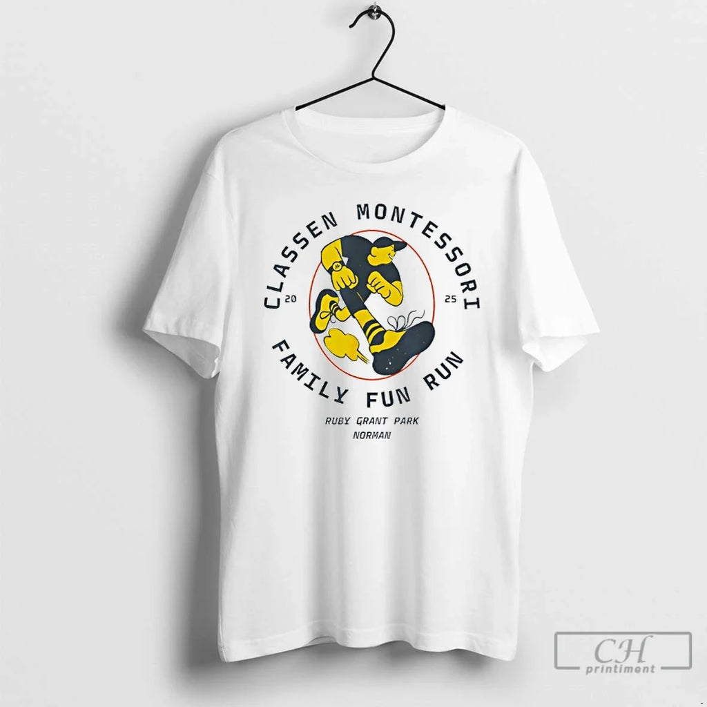 Premium Classen Montessori School Family Fun Run 2025 - Adult & Kids T-Shirts, Sweatshirts & Hoodies apparel design preview 1