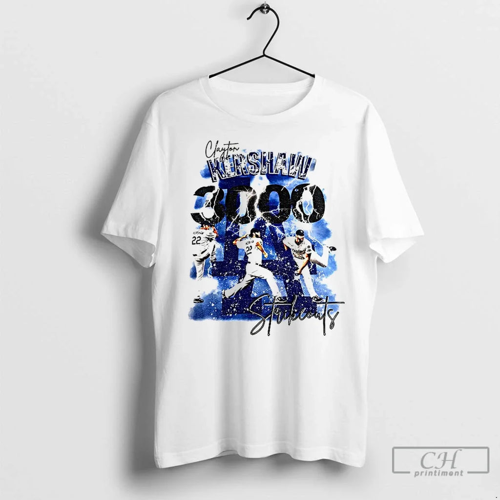 Premium Clayton Kershaw 3000 Strikeouts Los Angeles - Adult & Kids T-Shirts, Sweatshirts & Hoodies apparel design preview 1