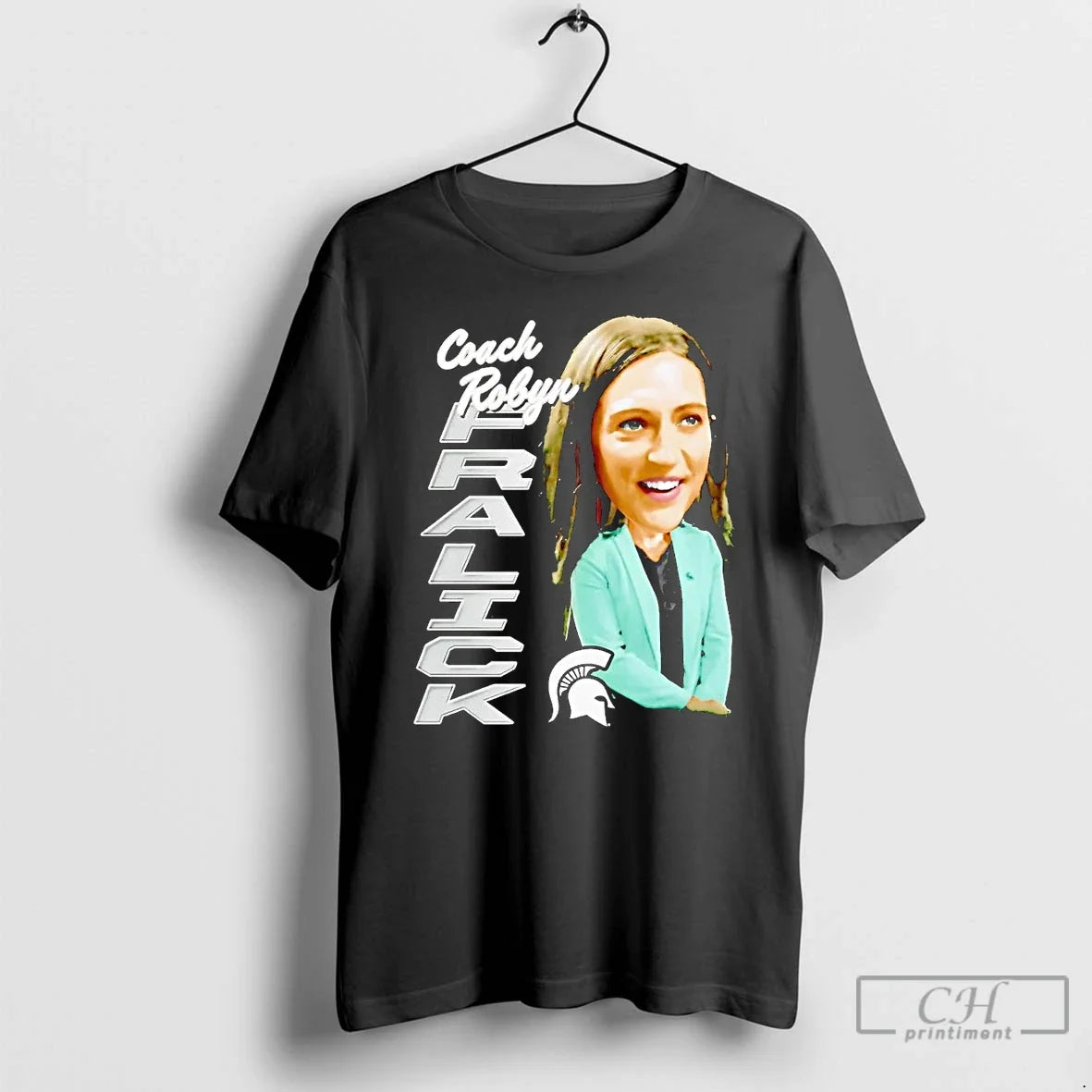Premium Coach Robyn Fralick Elevated Caricature - Adult & Kids T-Shirts, Sweatshirts & Hoodies apparel design preview 1