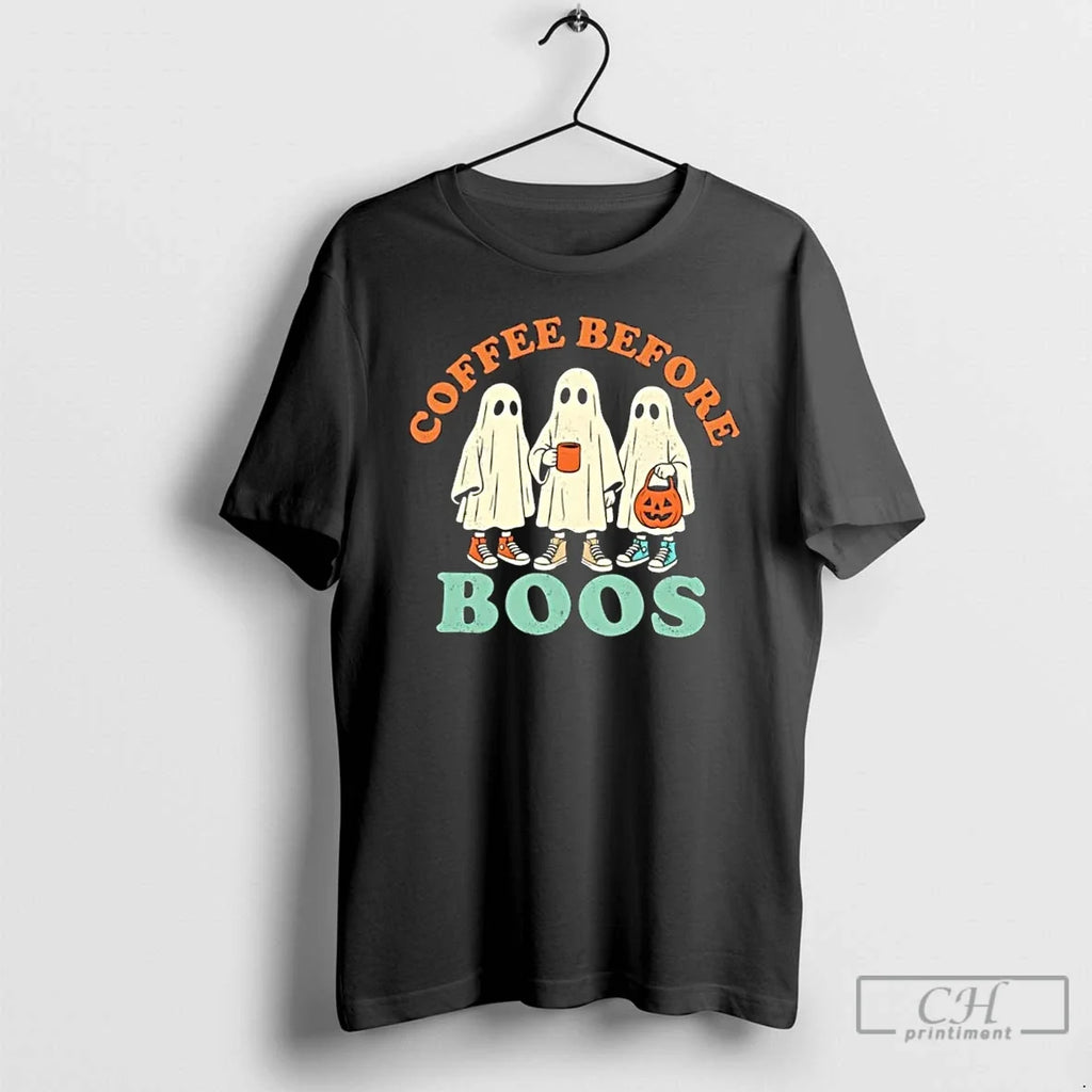 Premium Coffee Before Boos Halloween - Adult & Kids T-Shirts, Sweatshirts & Hoodies apparel design preview 1