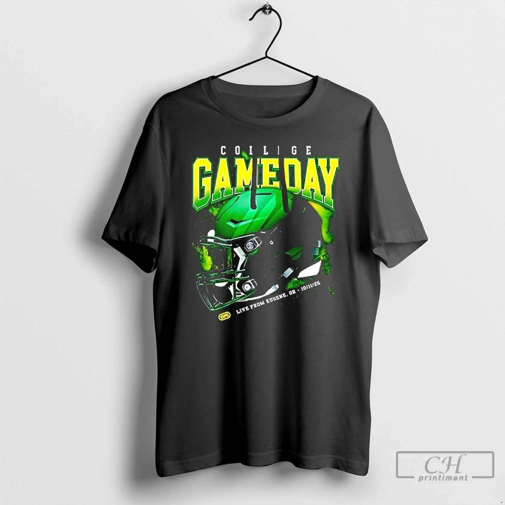 Premium College Gameday Green Football Helmet October - Adult & Kids T-Shirts, Sweatshirts & Hoodies apparel design preview 1