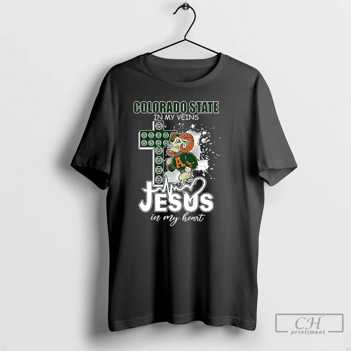 Premium Colorado State Rams Football In My Veins - Adult & Kids T-Shirts, Sweatshirts & Hoodies apparel design preview 1