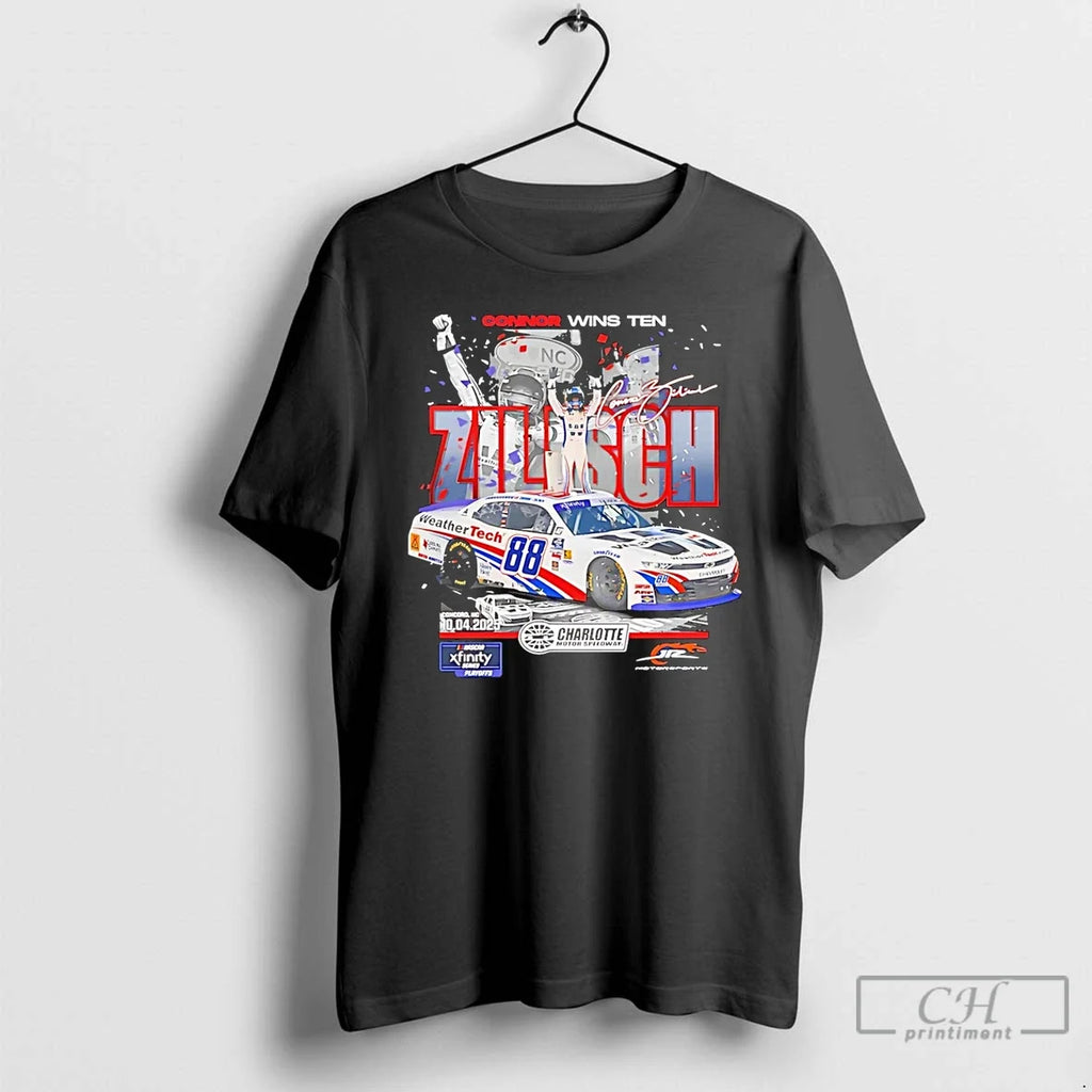 Premium Connor Zilisch Wins Checkered Flag Sports - Adult & Kids T-Shirts, Sweatshirts & Hoodies apparel design preview 1