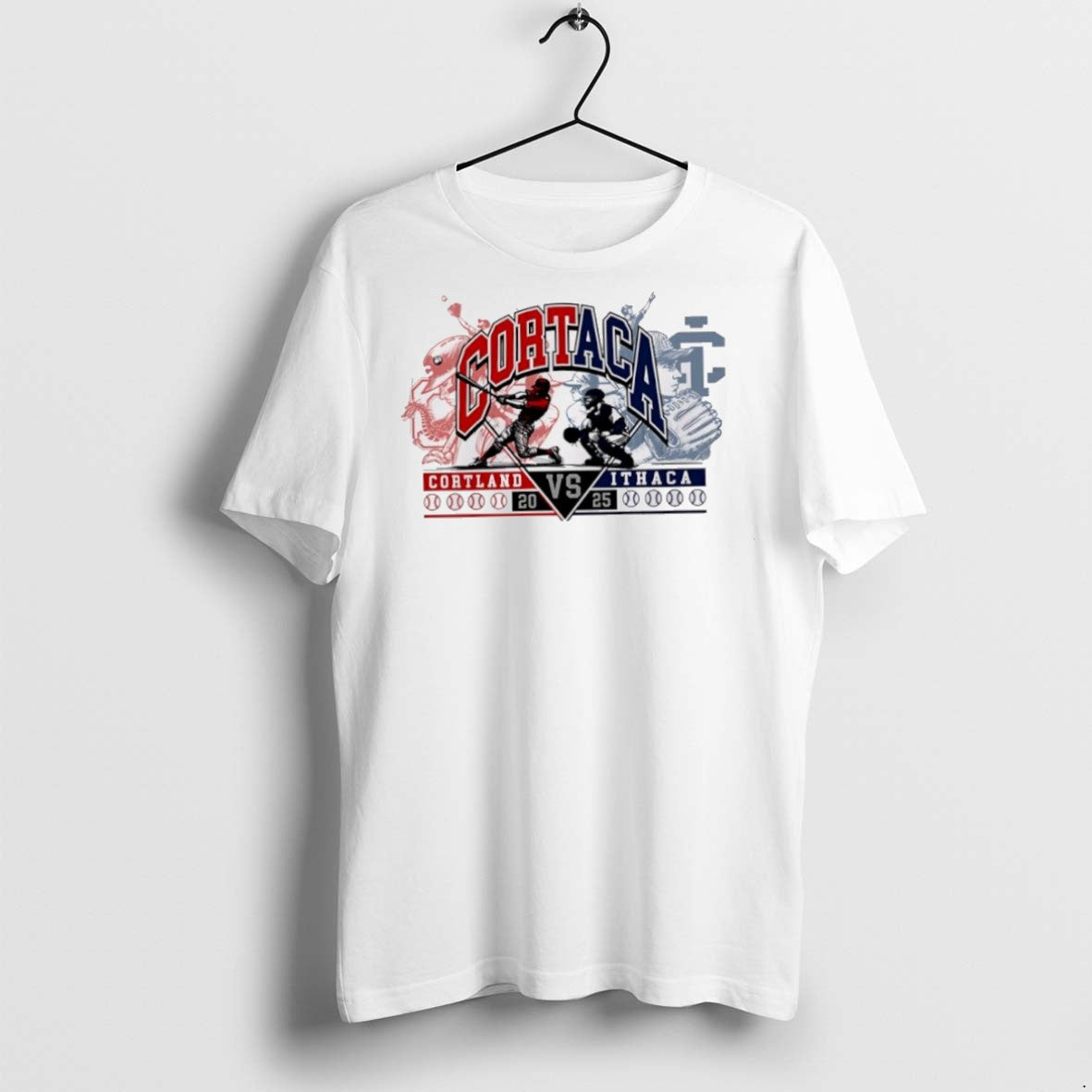 Premium Cortaca Cortland Vs Ithaca 2025 Baseball - Adult & Kids T-Shirts, Sweatshirts & Hoodies apparel design preview 1