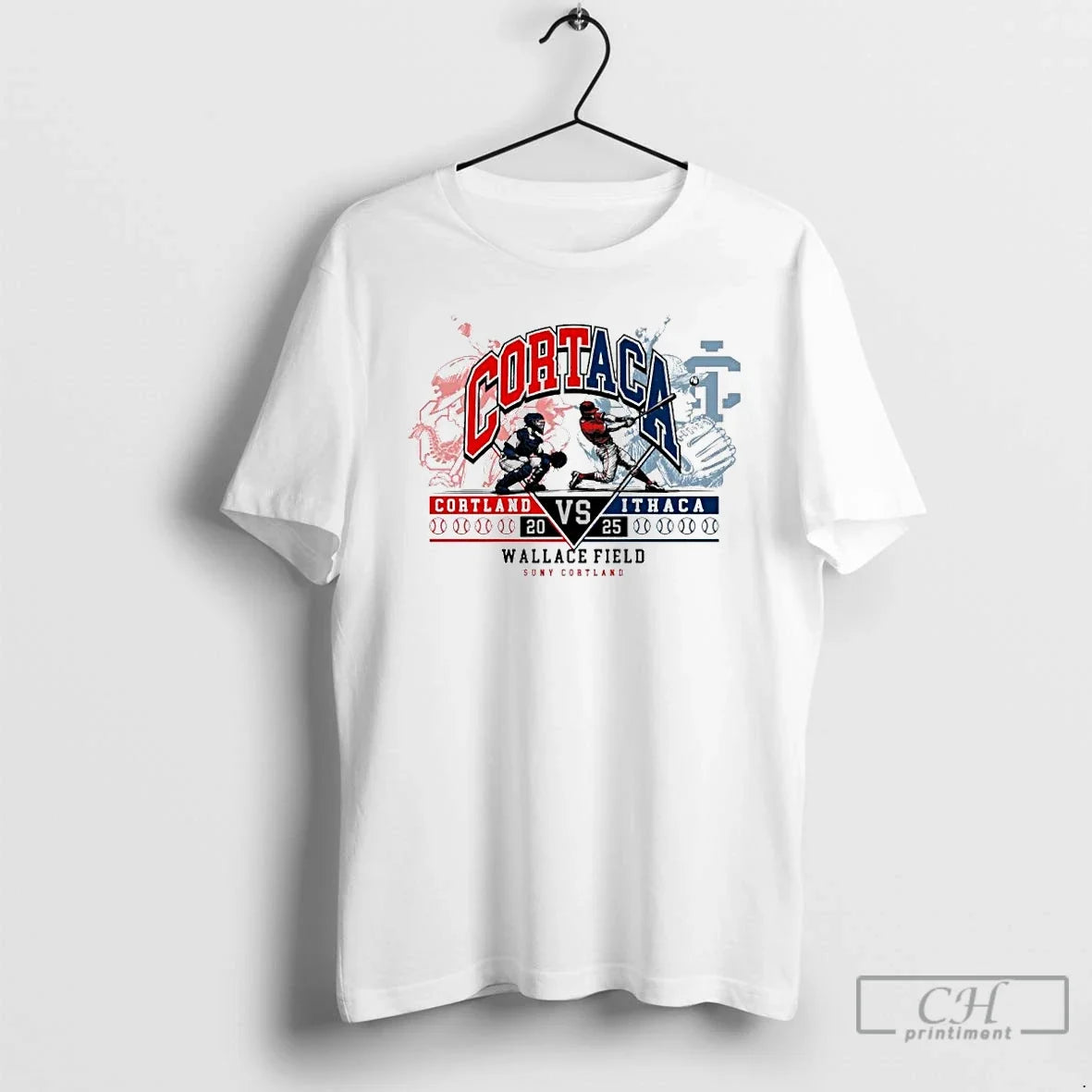 Premium Cortland Red Dragons Vs Ithaca Baseball 2025 - Adult & Kids T-Shirts, Sweatshirts & Hoodies apparel design preview 1