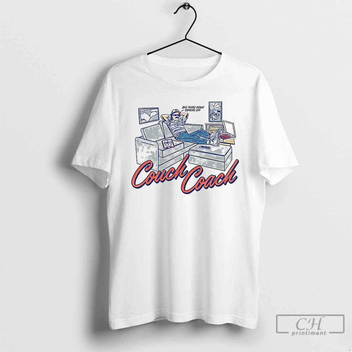 Premium Couch Coach Big Third Down Coming Up Vintage - Adult & Kids T-Shirts, Sweatshirts & Hoodies apparel design preview 1