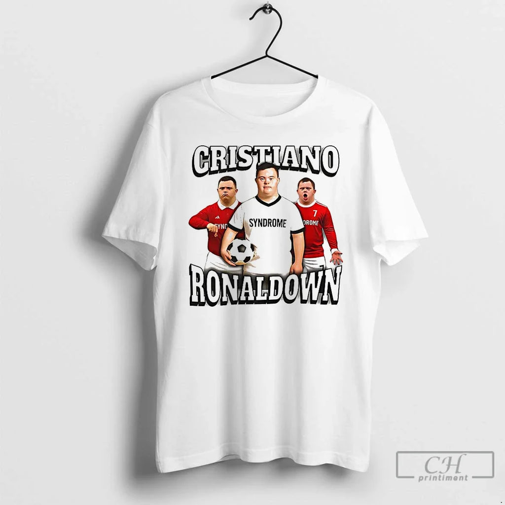 Premium Cristiano Ronaldo Down Syndrome Parody - Adult & Kids T-Shirts, Sweatshirts & Hoodies apparel design preview 1