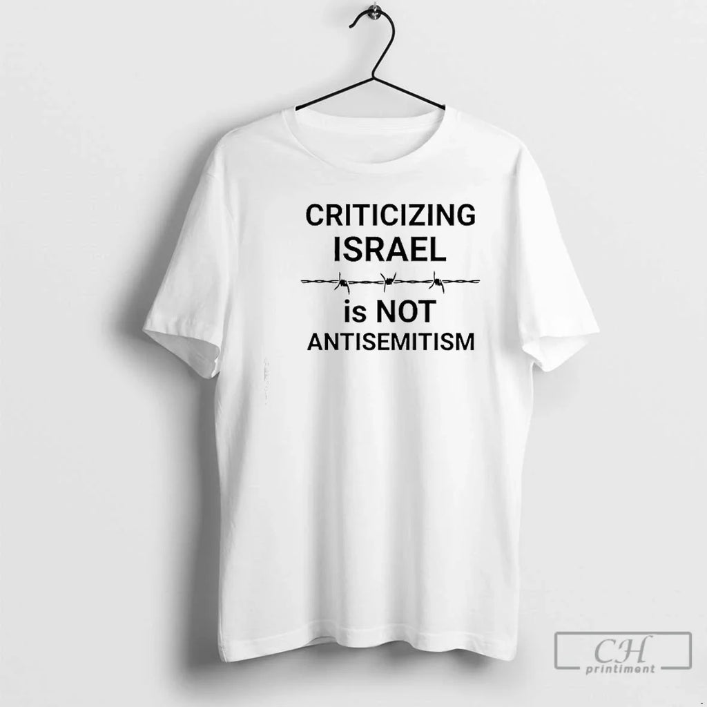 Premium Criticizing Israel Is Not Antisemitism Text - Adult & Kids T-Shirts, Sweatshirts & Hoodies apparel design preview 1