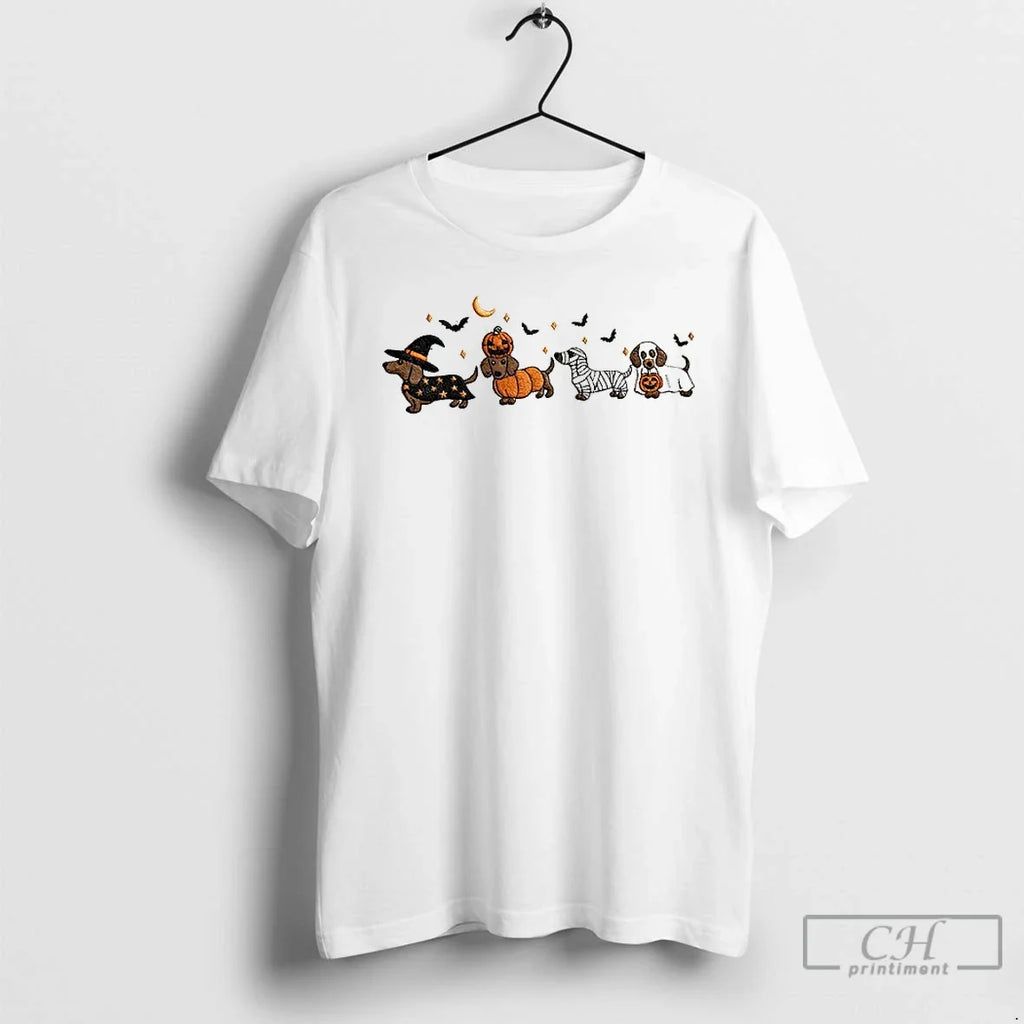 Premium Dachshund Halloween Cute Dog Costume Spooky - Adult & Kids T-Shirts, Sweatshirts & Hoodies apparel design preview 1