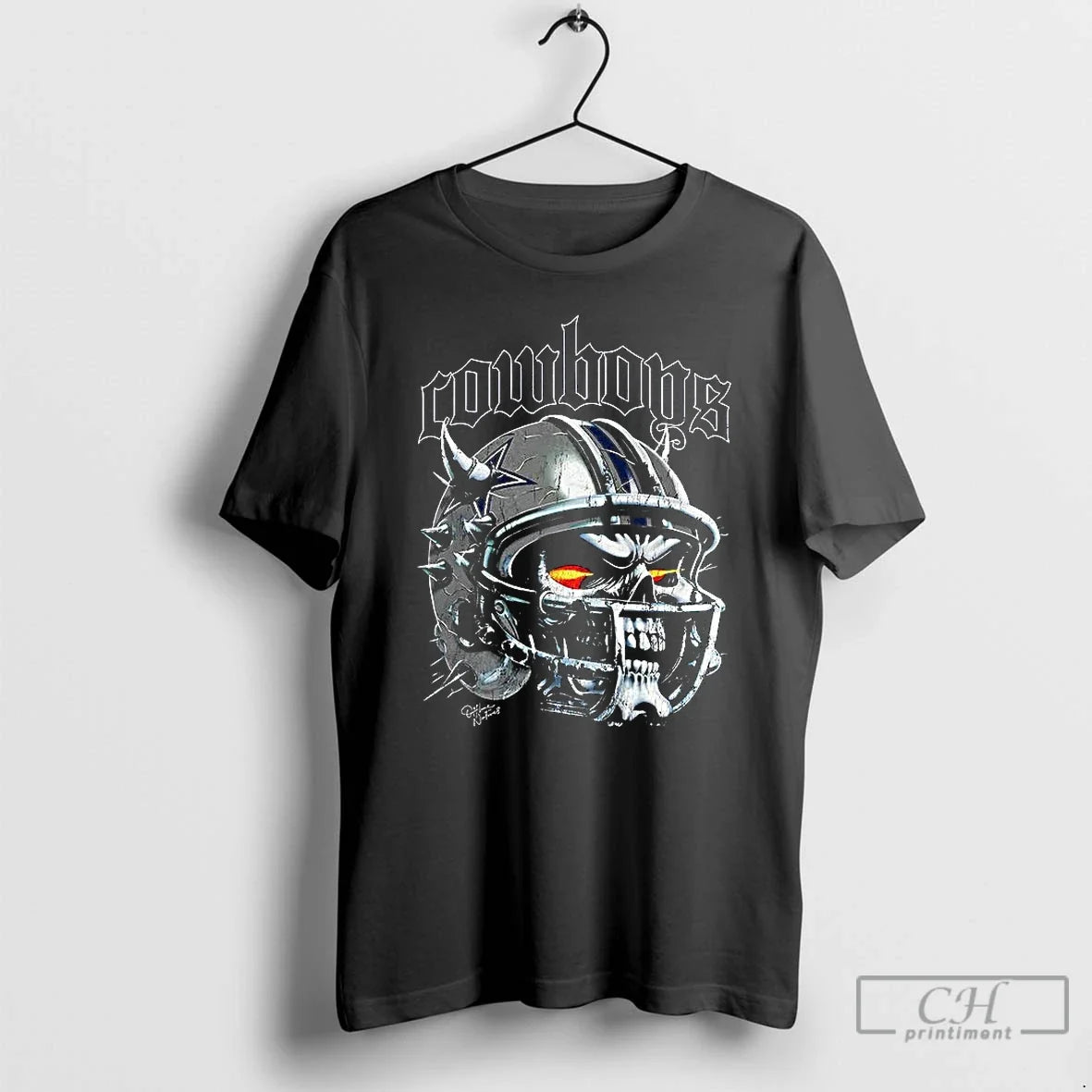 Premium Dallas Cowboys Football Skull Helmet - Adult & Kids T-Shirts, Sweatshirts & Hoodies apparel design preview 1