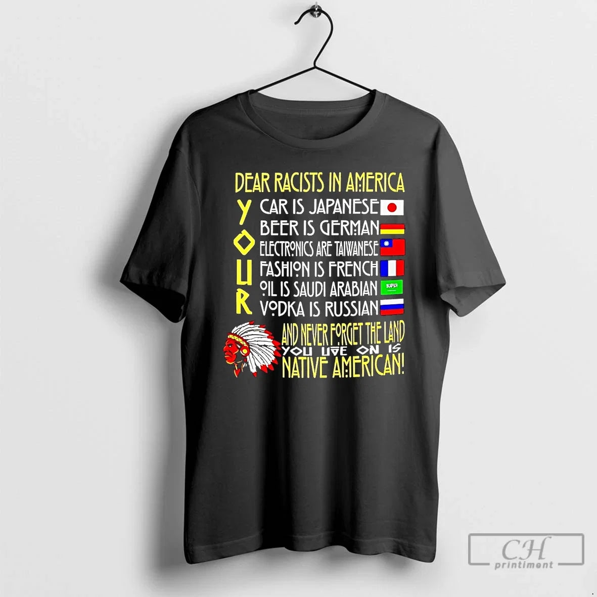 Premium Dear Racists In America And Never Forget The - Adult & Kids T-Shirts, Sweatshirts & Hoodies apparel design preview 1
