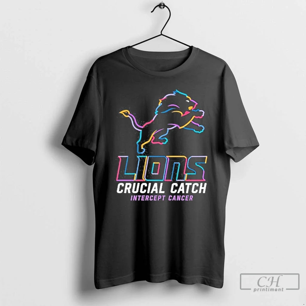 Premium Detroit Lions Logo Crucial Catch Intercept - Adult & Kids T-Shirts, Sweatshirts & Hoodies apparel design preview 1