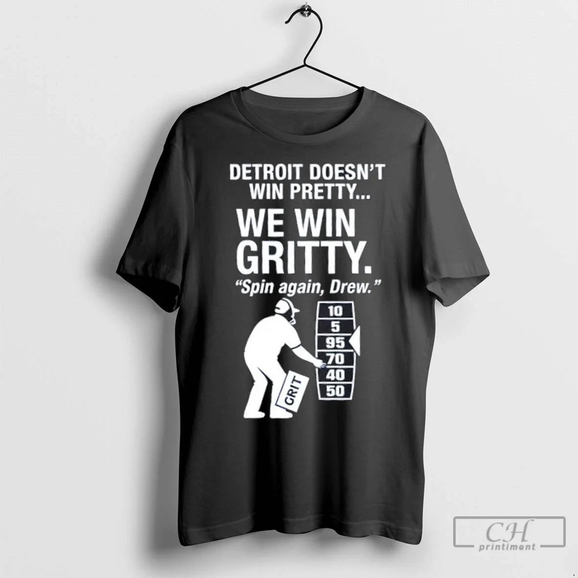 Premium Detroit Lions We Win Gritty Spin Again Drew - Adult & Kids T-Shirts, Sweatshirts & Hoodies apparel design preview 1