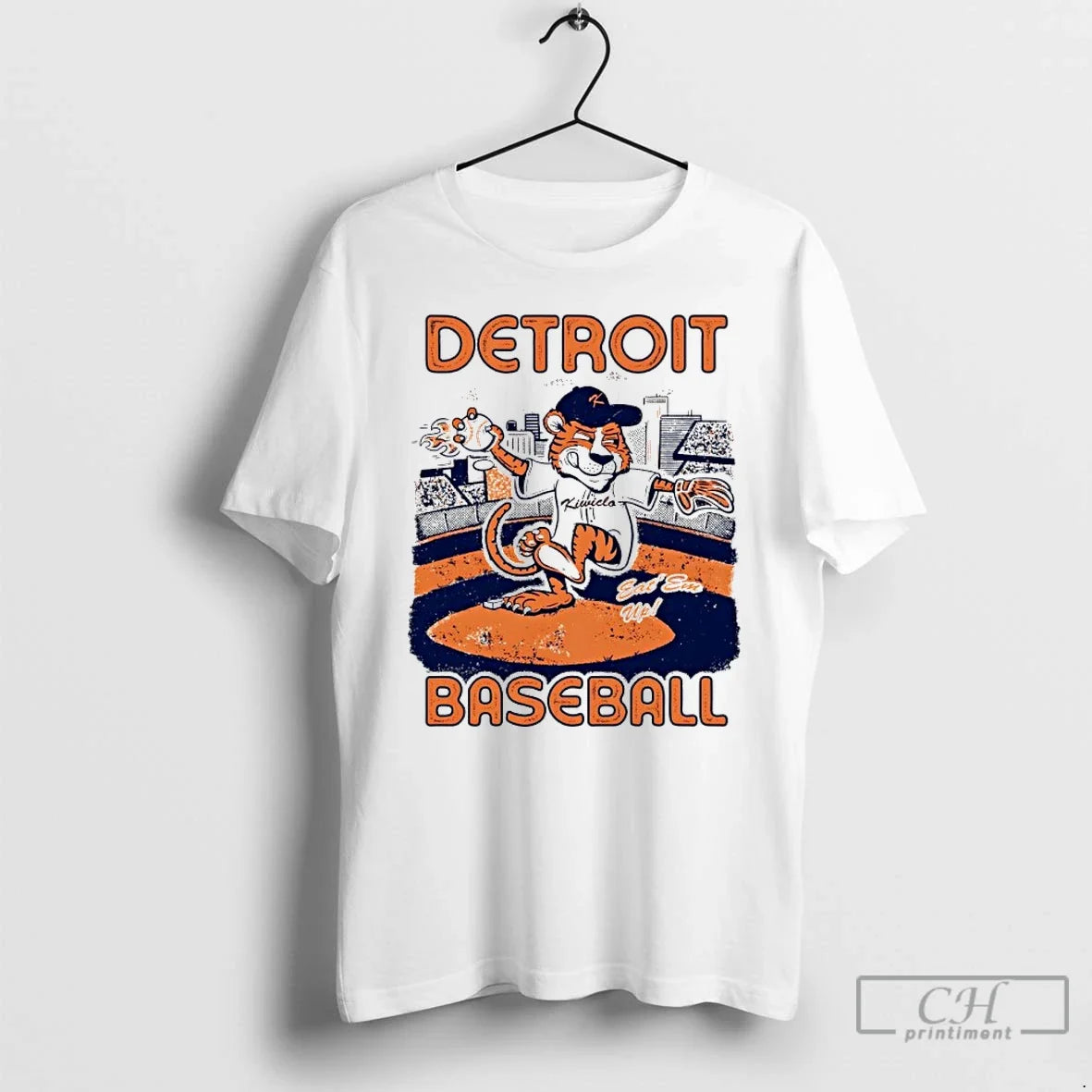 Premium Detroit Tigers Baseball Mascot Eat Em Up - Adult & Kids T-Shirts, Sweatshirts & Hoodies apparel design preview 1
