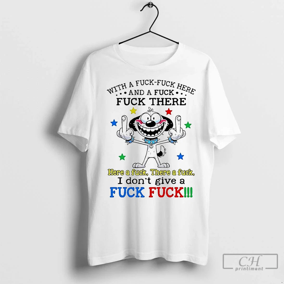 Premium Dog With A Fuck Here And There I Dont Give - Adult & Kids T-Shirts, Sweatshirts & Hoodies apparel design preview 1