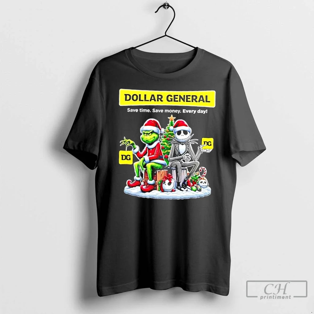 Premium Dollar General X Grinch And Jack Skellington - Adult & Kids T-Shirts, Sweatshirts & Hoodies apparel design preview 1