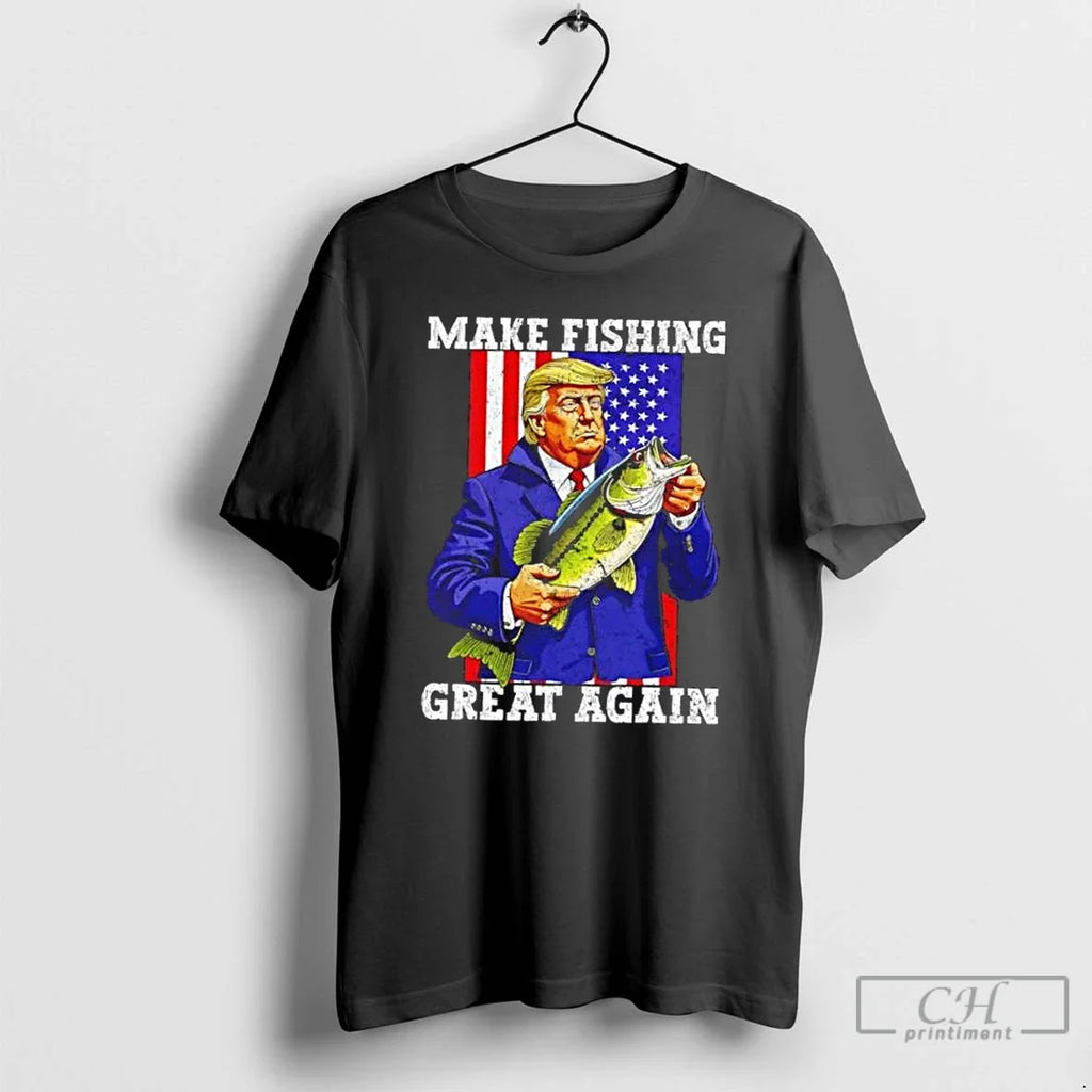 Premium Donald Trump Make Fishing Great Again - Adult & Kids T-Shirts, Sweatshirts & Hoodies apparel design preview 1