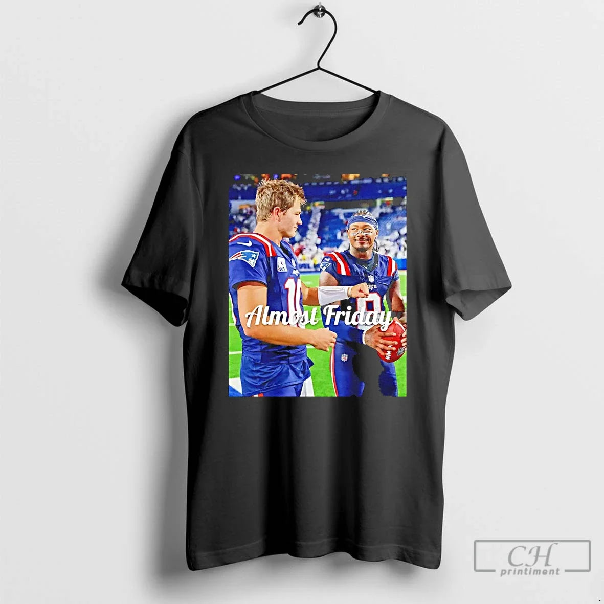 Premium Drake Maye And Diggs Almost Friday - Adult & Kids T-Shirts, Sweatshirts & Hoodies apparel design preview 1