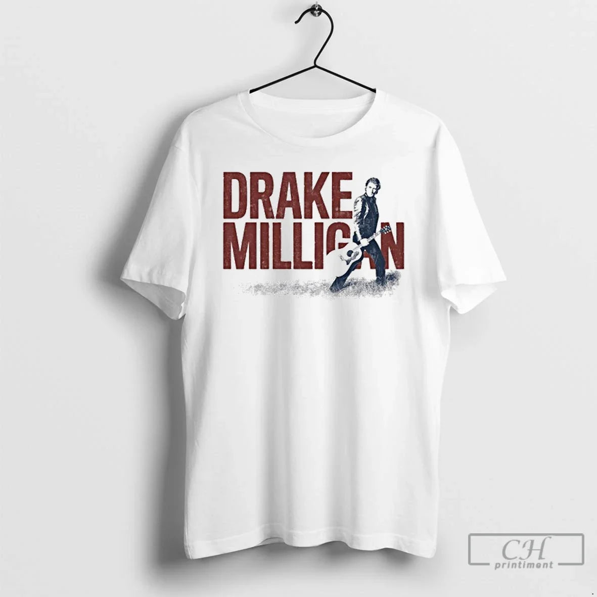 Premium Drake Milligan Silver Guitar Photo - Adult & Kids T-Shirts, Sweatshirts & Hoodies apparel design preview 1