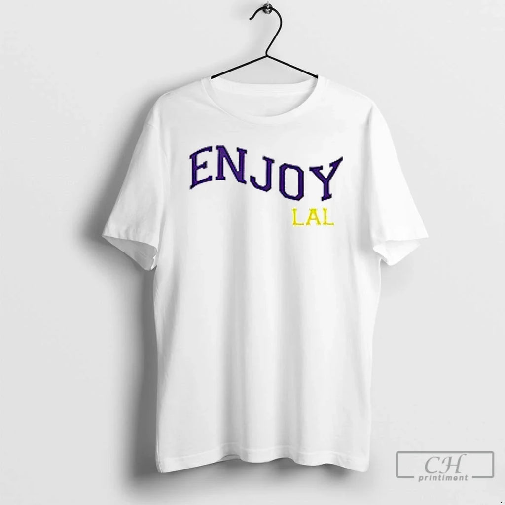 Premium Enjoy Los Angeles Lakers Flags 1 Sided - Adult & Kids T-Shirts, Sweatshirts & Hoodies apparel design preview 1