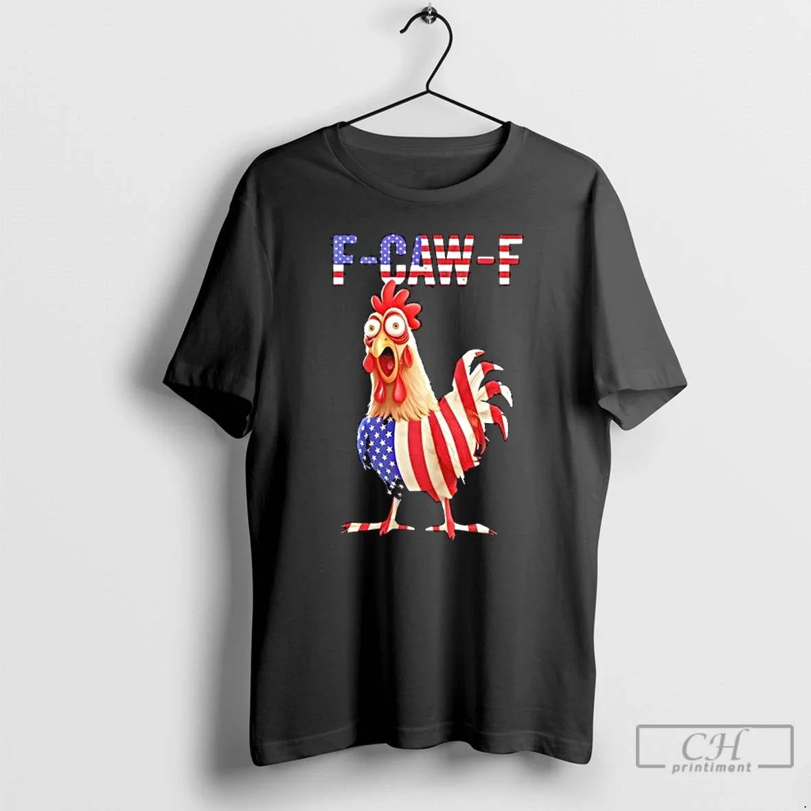 Premium F Caw America Flag Chicken - Adult & Kids T-Shirts, Sweatshirts & Hoodies apparel design preview 1
