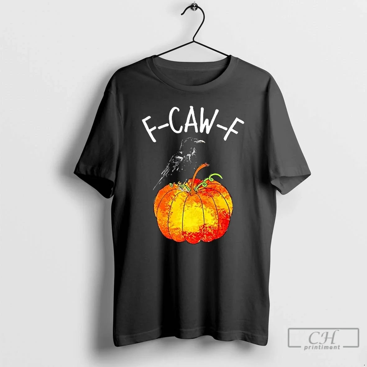 Premium F Caw Crow Pumpkin Halloween - Adult & Kids T-Shirts, Sweatshirts & Hoodies apparel design preview 1