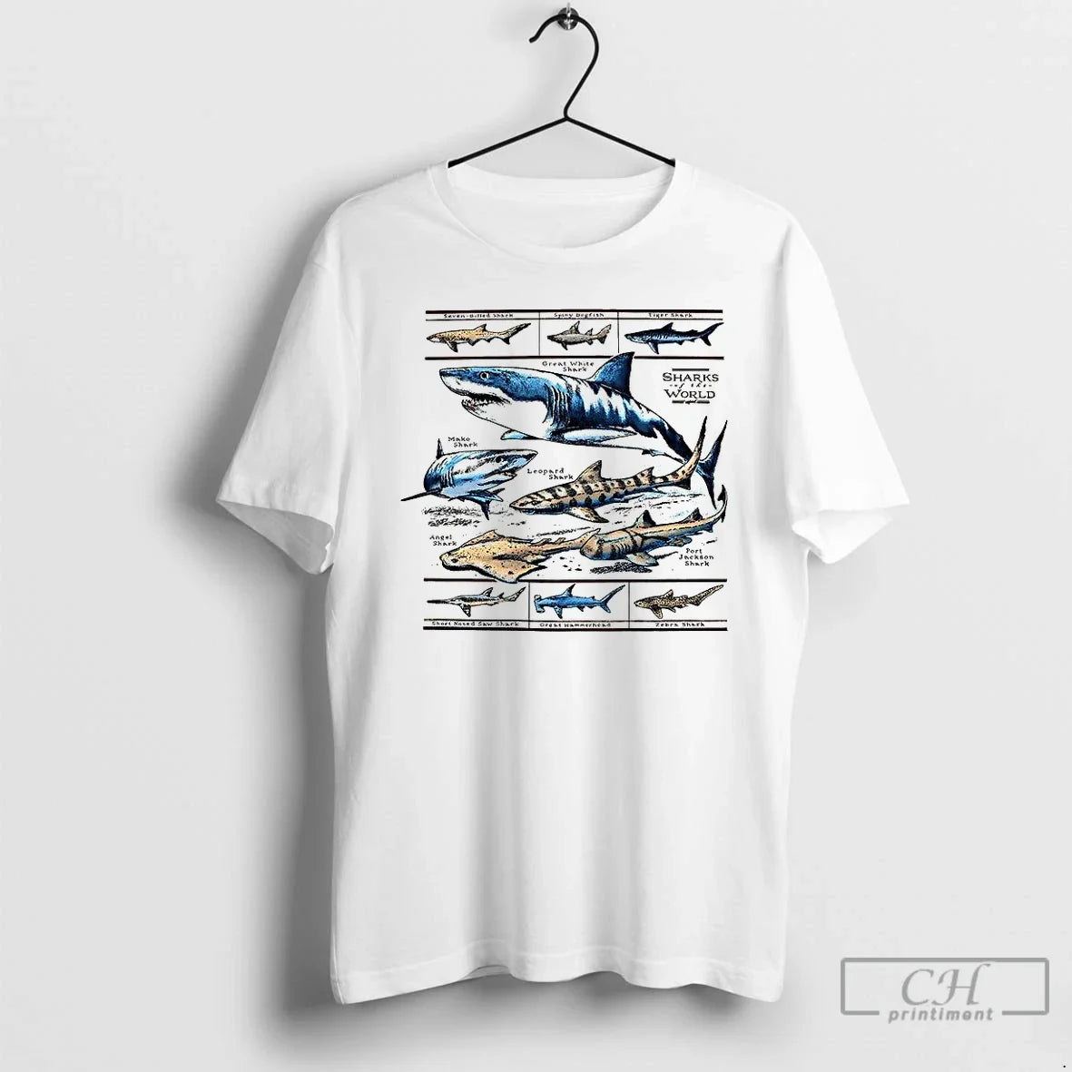 Premium Field Guide To Sharks Of The World - Adult & Kids T-Shirts, Sweatshirts & Hoodies apparel design preview 1