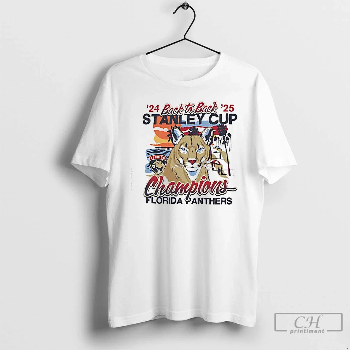 Premium Florida Panthers 47 Cream Back To Sunset - Adult & Kids T-Shirts, Sweatshirts & Hoodies apparel design preview 1