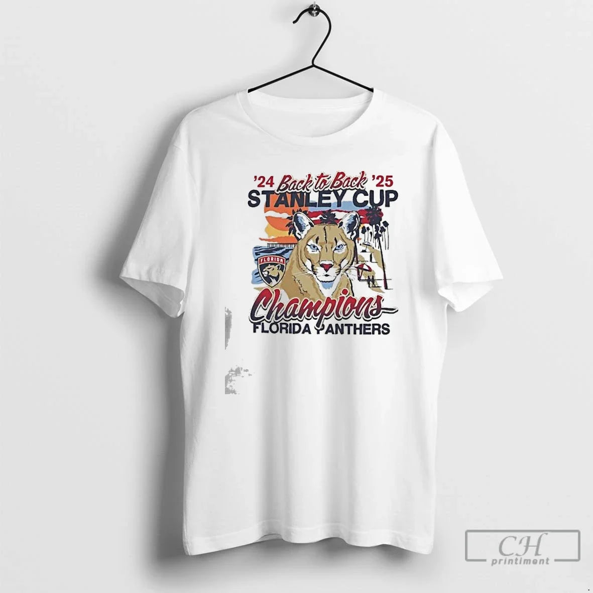 Premium Florida Panthers Back To Sunset Franklin 2024 - Adult & Kids T-Shirts, Sweatshirts & Hoodies apparel design preview 1