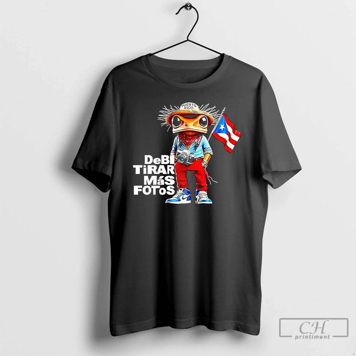 Premium Frog Puerto Rican Caped Debi Tirar Mas Fotos - Adult & Kids T-Shirts, Sweatshirts & Hoodies apparel design preview 1