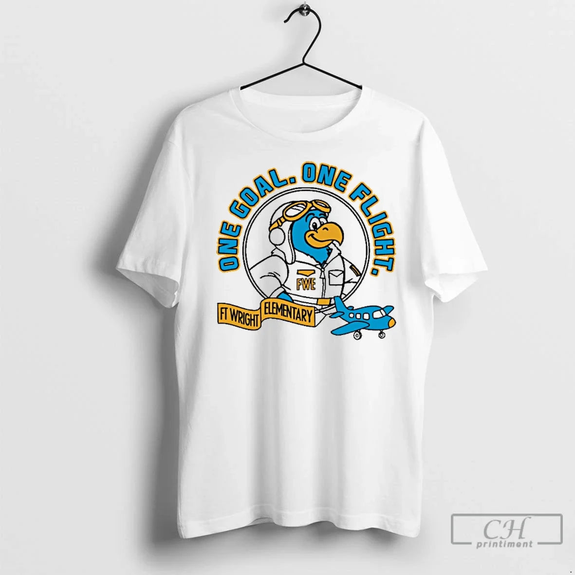 Premium Ft Wright Elementary One Goal Flight Painting - Adult & Kids T-Shirts, Sweatshirts & Hoodies apparel design preview 1