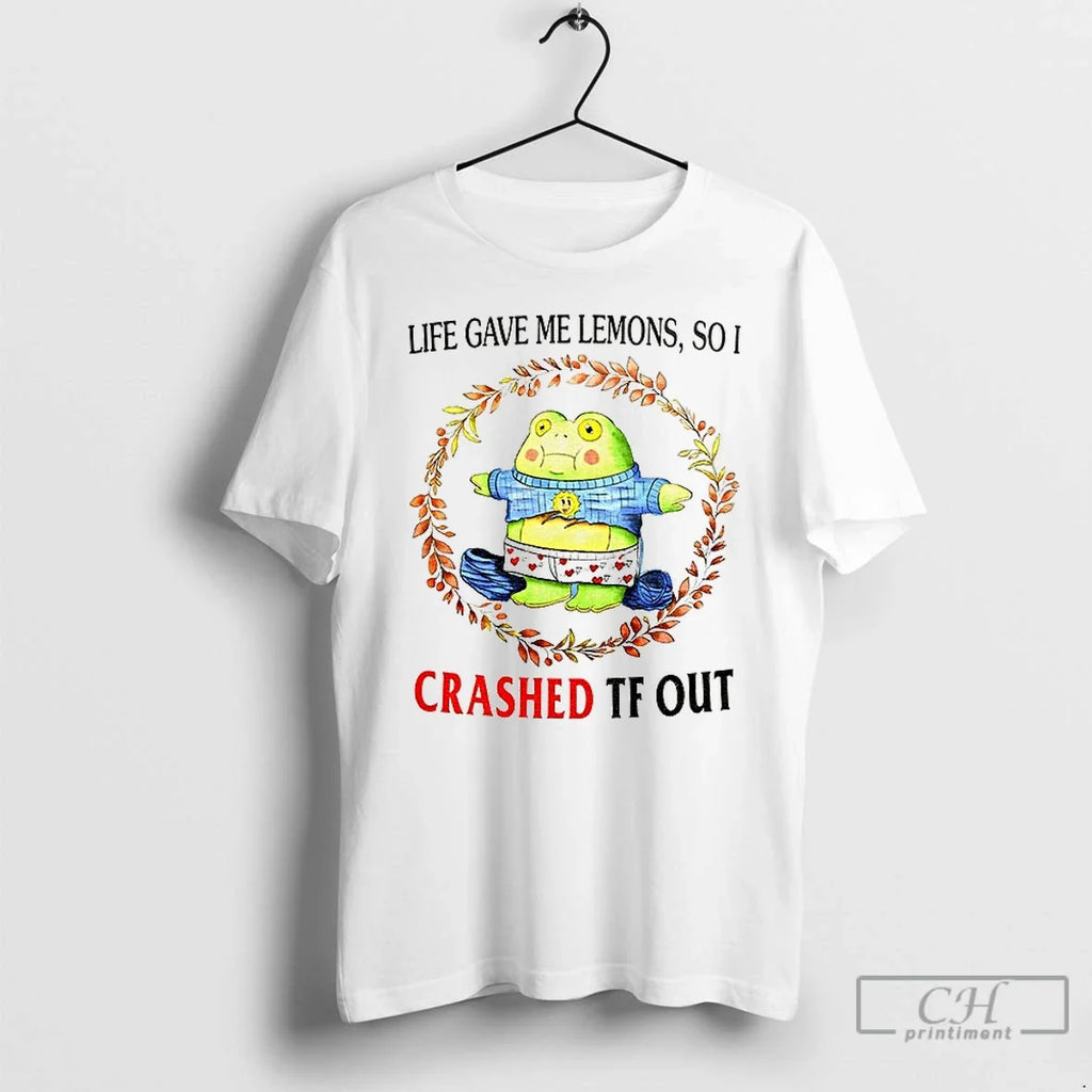 Premium Funny Frog Meme Life Gave Me Lemons So I - Adult & Kids T-Shirts, Sweatshirts & Hoodies apparel design preview 1