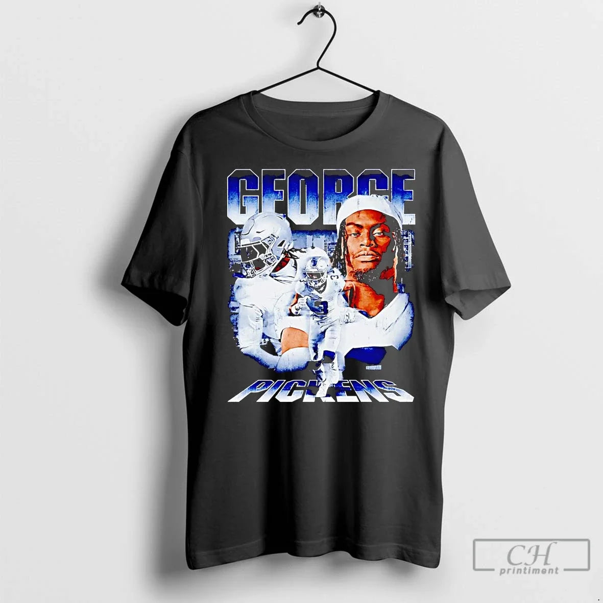Premium George Pickens Triple Player Skyline - Adult & Kids T-Shirts, Sweatshirts & Hoodies apparel design preview 1