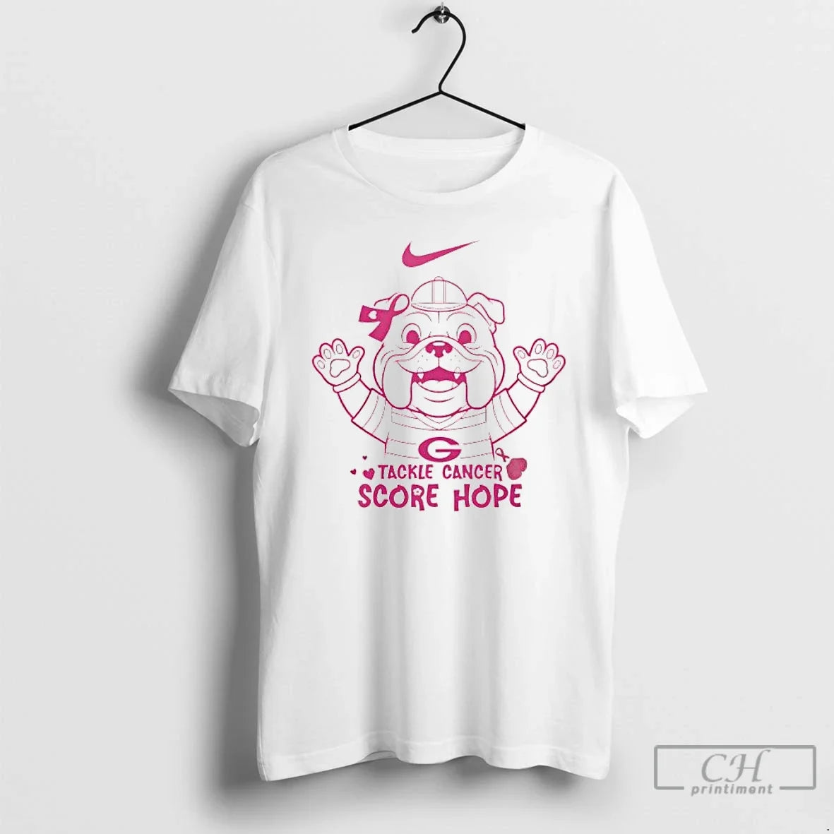 Premium Georgia Bulldogs Breast Cancer Awareness - Adult & Kids T-Shirts, Sweatshirts & Hoodies apparel design preview 1