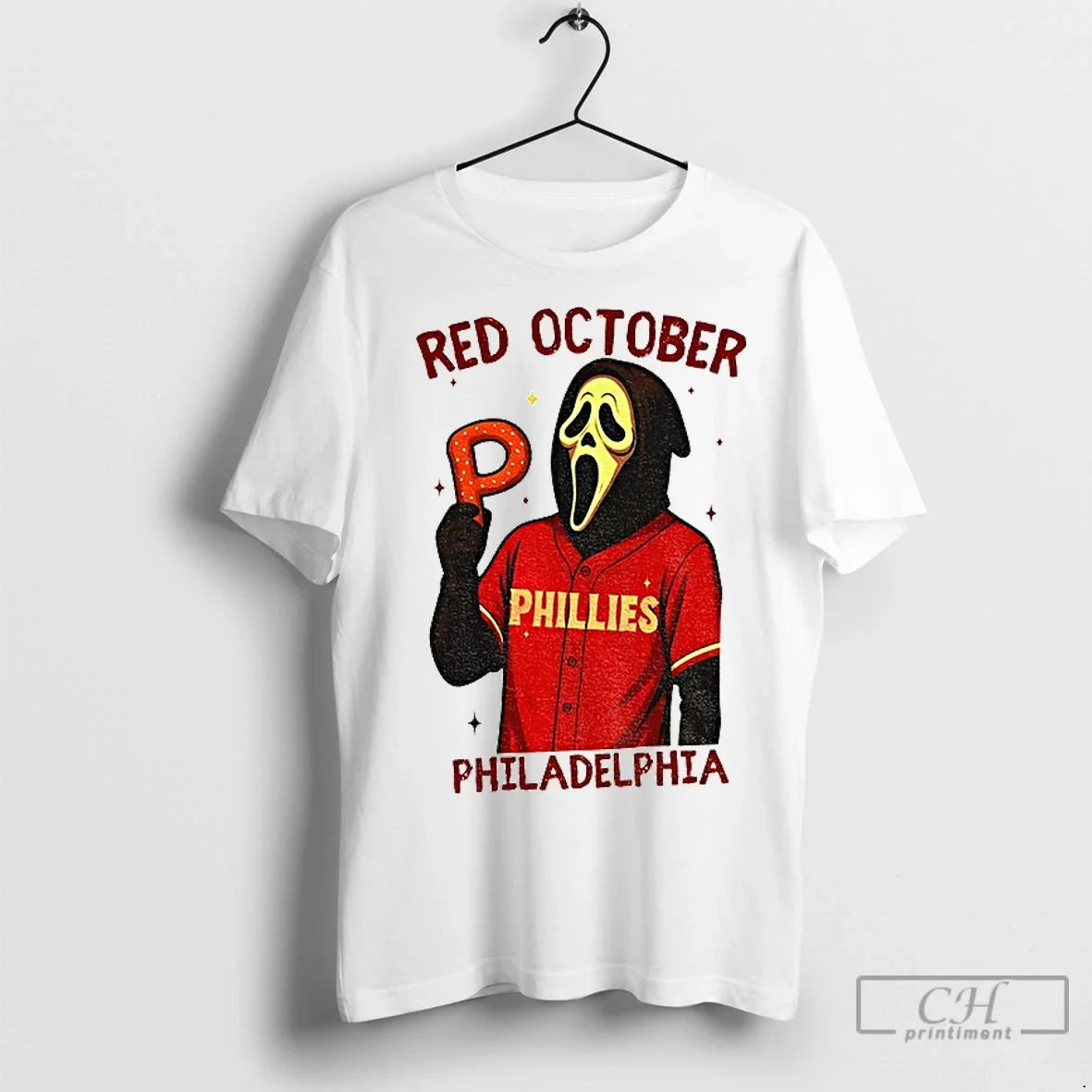 Premium Ghost Face Phillies Red October Philadelphia - Adult & Kids T-Shirts, Sweatshirts & Hoodies apparel design preview 1