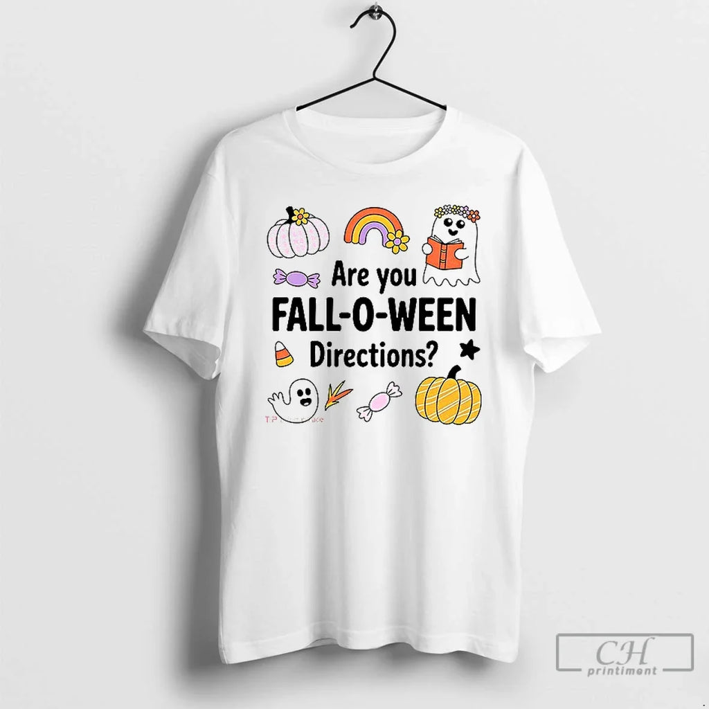 Premium Ghost Are You Fall O Ween Directions Teacher - Adult & Kids T-Shirts, Sweatshirts & Hoodies apparel design preview 1