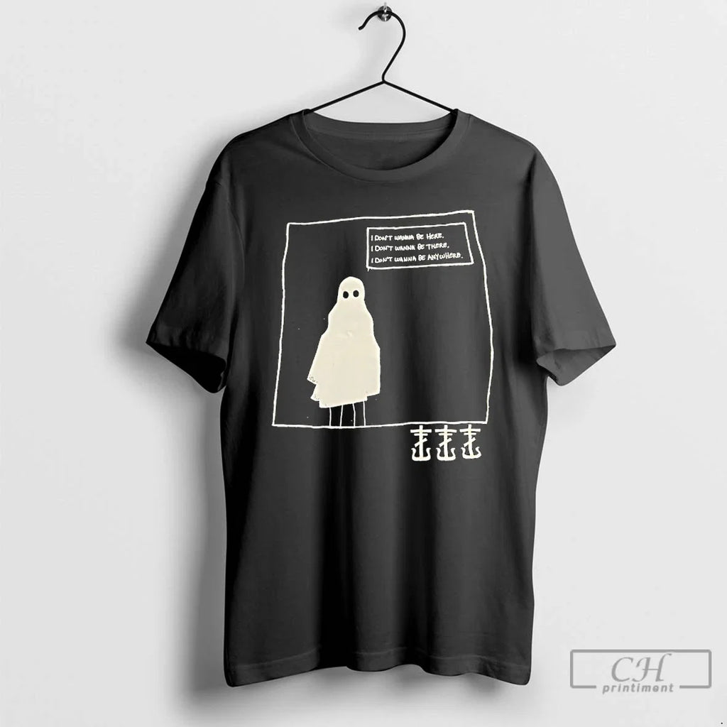 Premium Ghost I Dont Wanna Be Here There - Adult & Kids T-Shirts, Sweatshirts & Hoodies apparel design preview 1