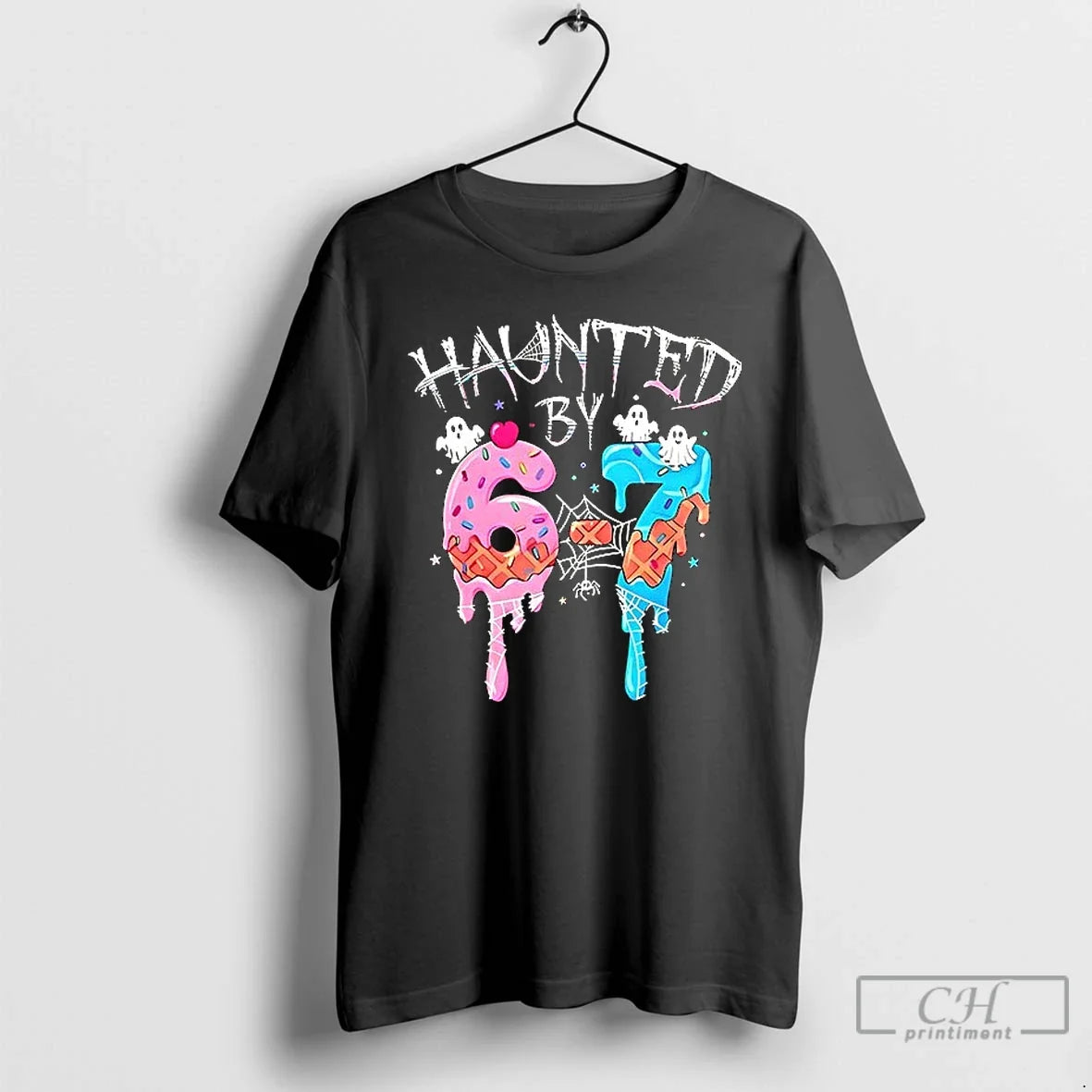 Premium Ghost Ice Cream Haunted By 6 7 Halloween - Adult & Kids T-Shirts, Sweatshirts & Hoodies apparel design preview 1