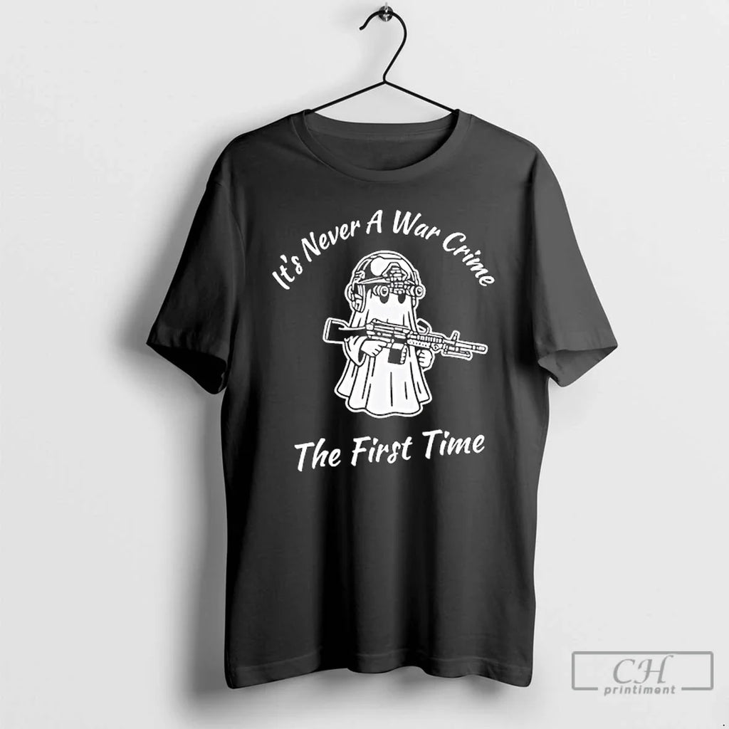 Premium Ghost Its Never A War Crime The First Time - Adult & Kids T-Shirts, Sweatshirts & Hoodies apparel design preview 1