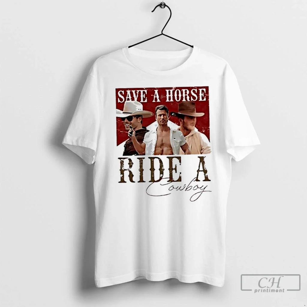 Premium Glen Powell Save A Horse Ride Cowboy Marlboro - Adult & Kids T-Shirts, Sweatshirts & Hoodies apparel design preview 1