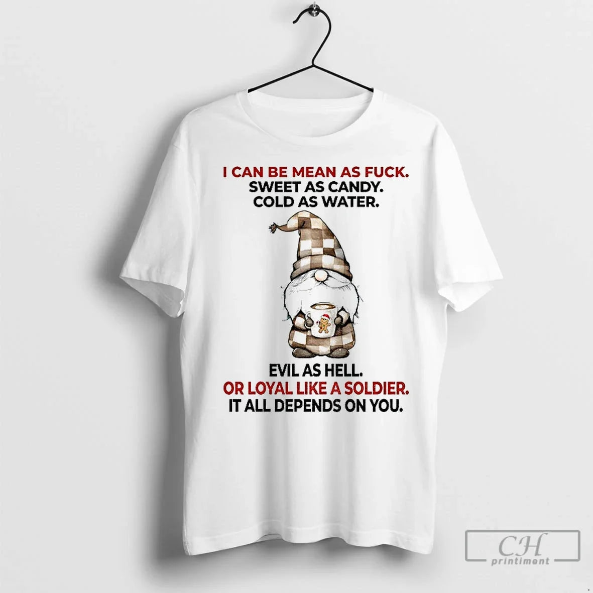 Premium Gnome I Can Be Mean As Fuck Sweet Candy Cold - Adult & Kids T-Shirts, Sweatshirts & Hoodies apparel design preview 1