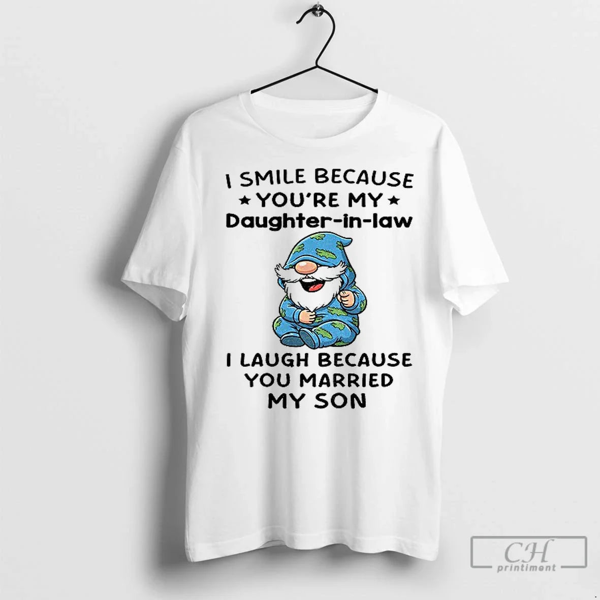 Premium Gnome I Smile Because Youre My Daughter In - Adult & Kids T-Shirts, Sweatshirts & Hoodies apparel design preview 1
