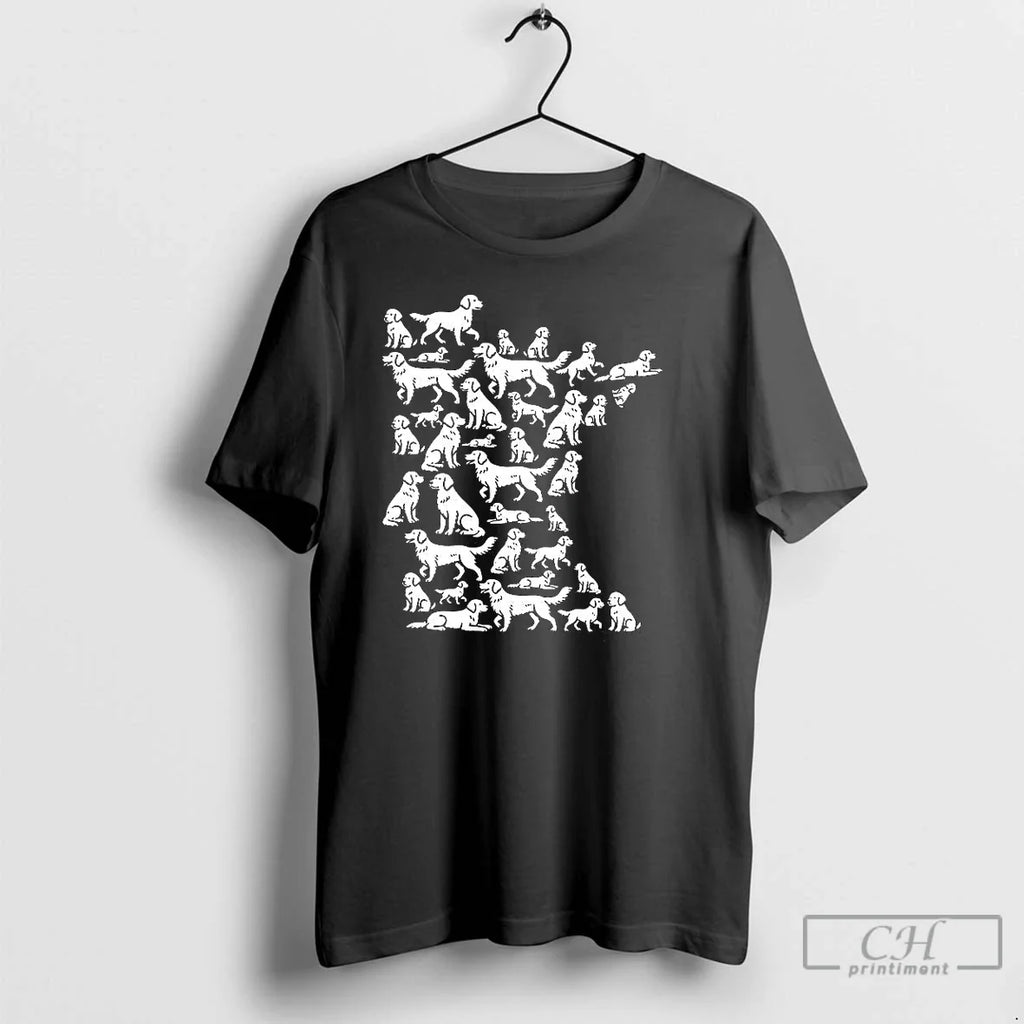 Premium Golden Retriever Arrange Minnesota State - Adult & Kids T-Shirts, Sweatshirts & Hoodies apparel design preview 1