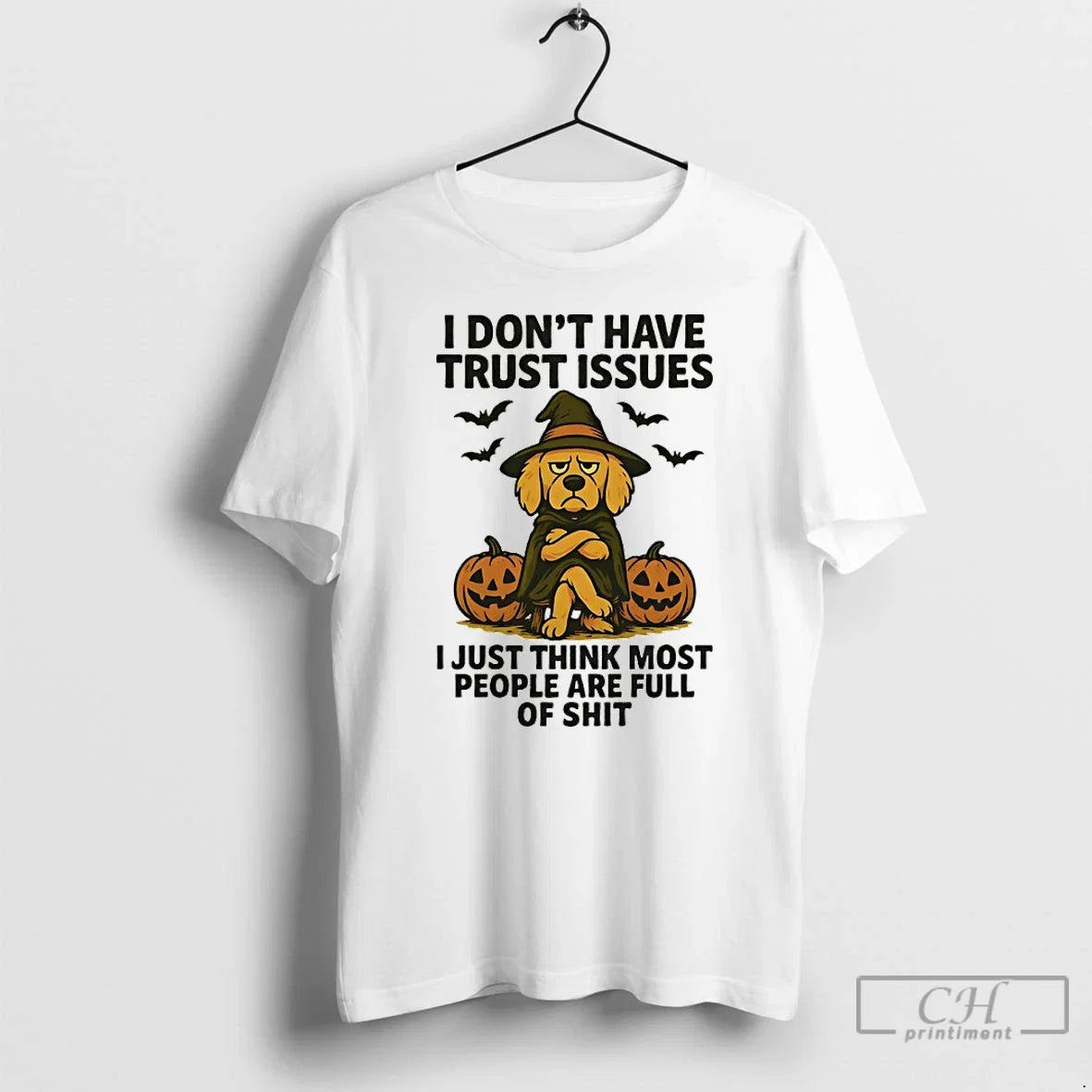 Premium Golden Retriever Halloween I Dont Have Trust - Adult & Kids T-Shirts, Sweatshirts & Hoodies apparel design preview 1