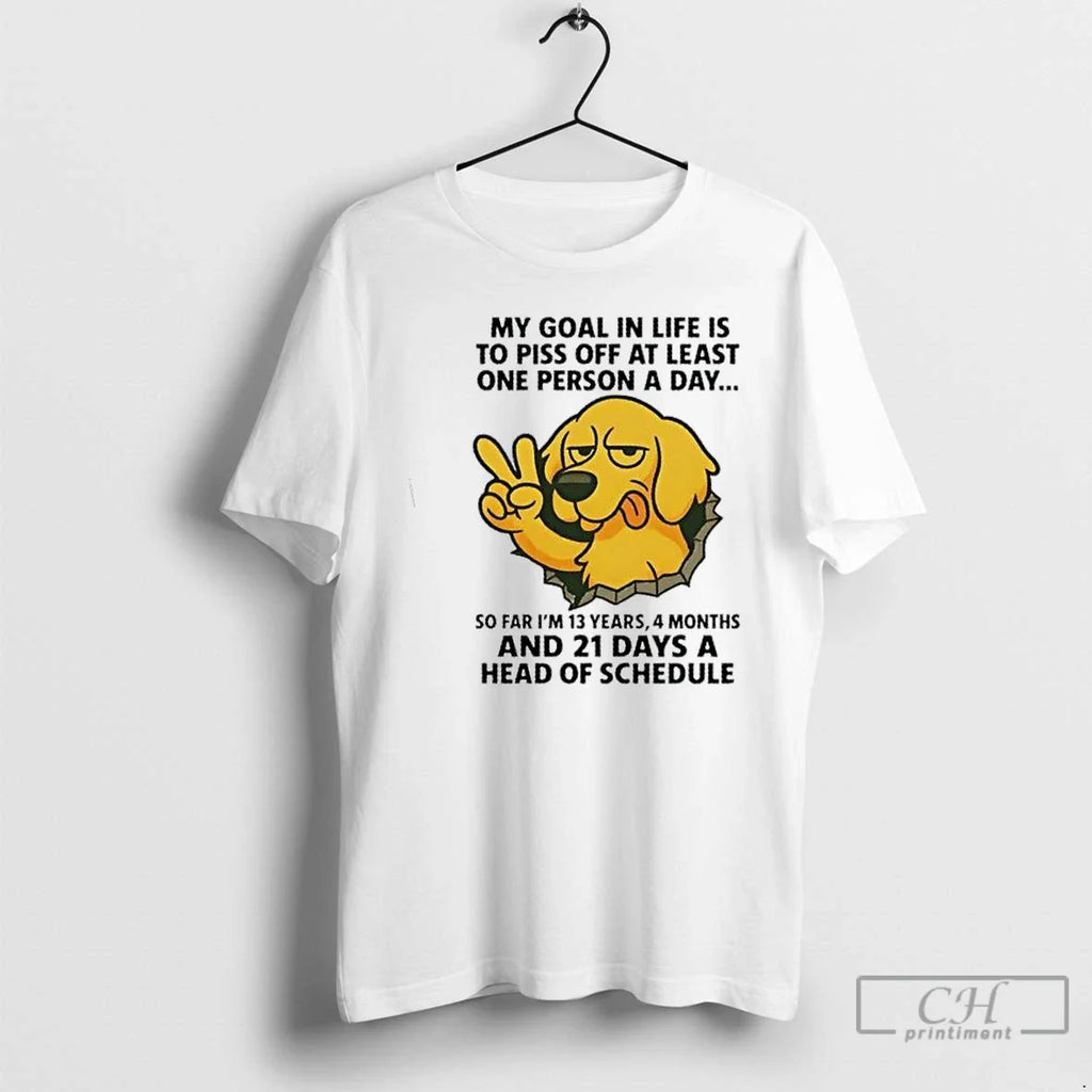 Premium Golden Dog My Goal In Life Is To Piss Off At - Adult & Kids T-Shirts, Sweatshirts & Hoodies apparel design preview 1