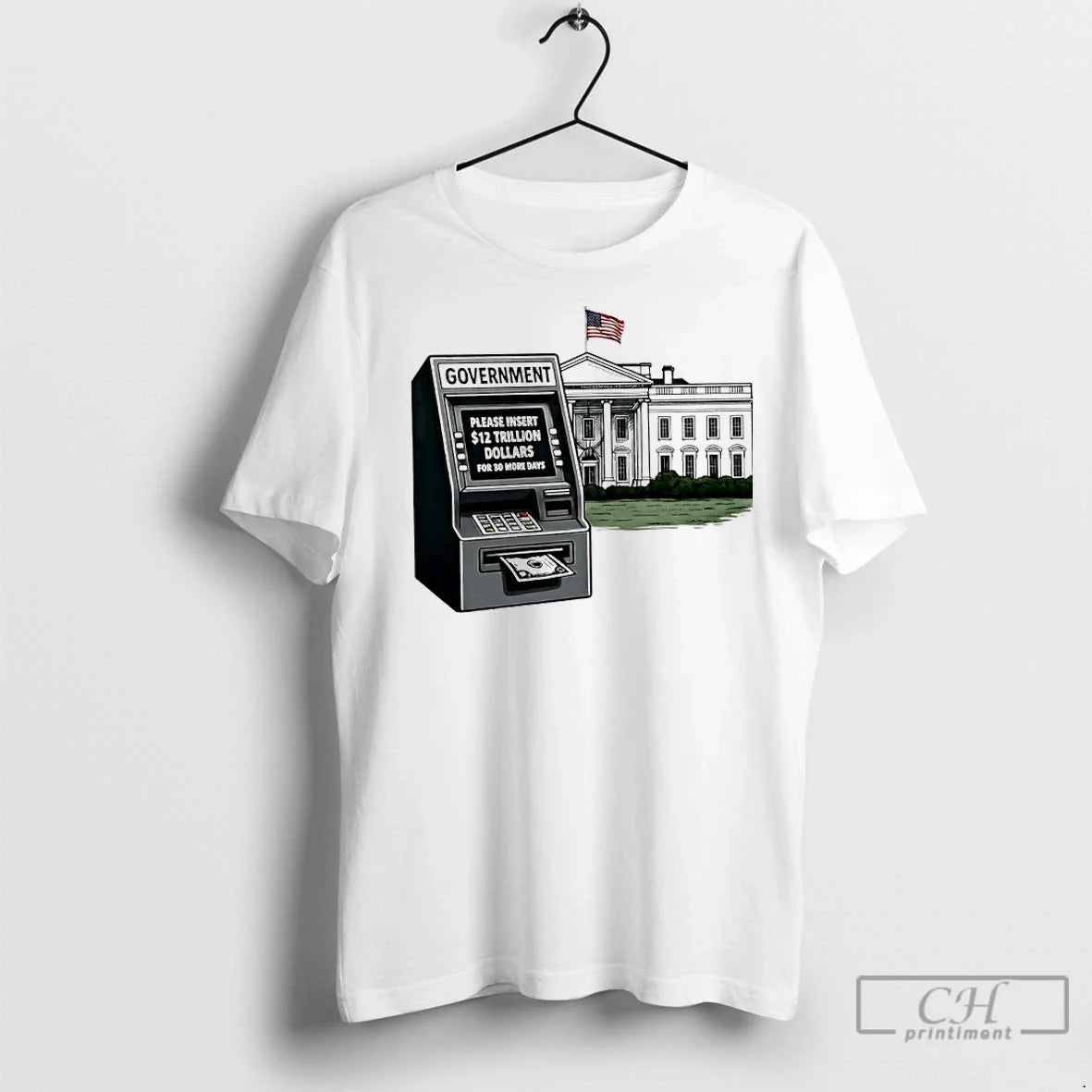 Premium Government Shutdown 2025 Please Insert 12 - Adult & Kids T-Shirts, Sweatshirts & Hoodies apparel design preview 1